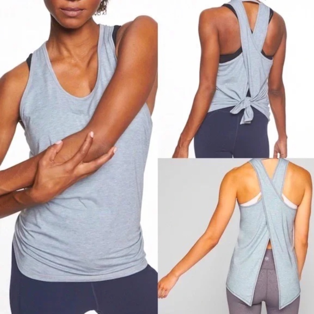 Purple Athleta Essence Tie Back Tank Top
